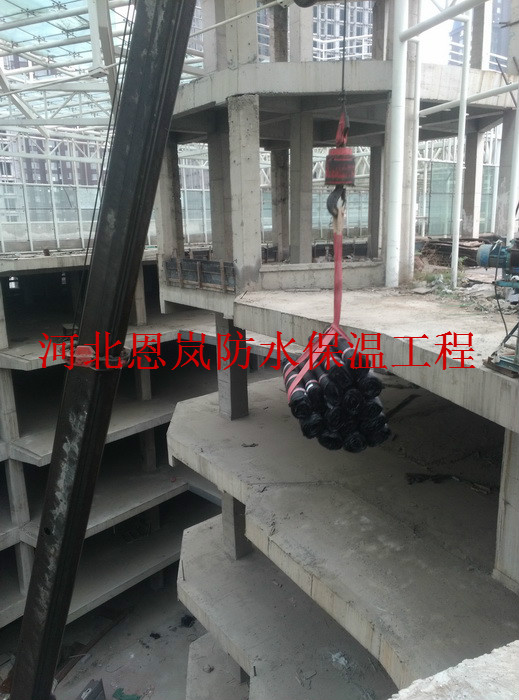 南二環(huán)祥云國際工地施工現場防水卷材垂直起吊